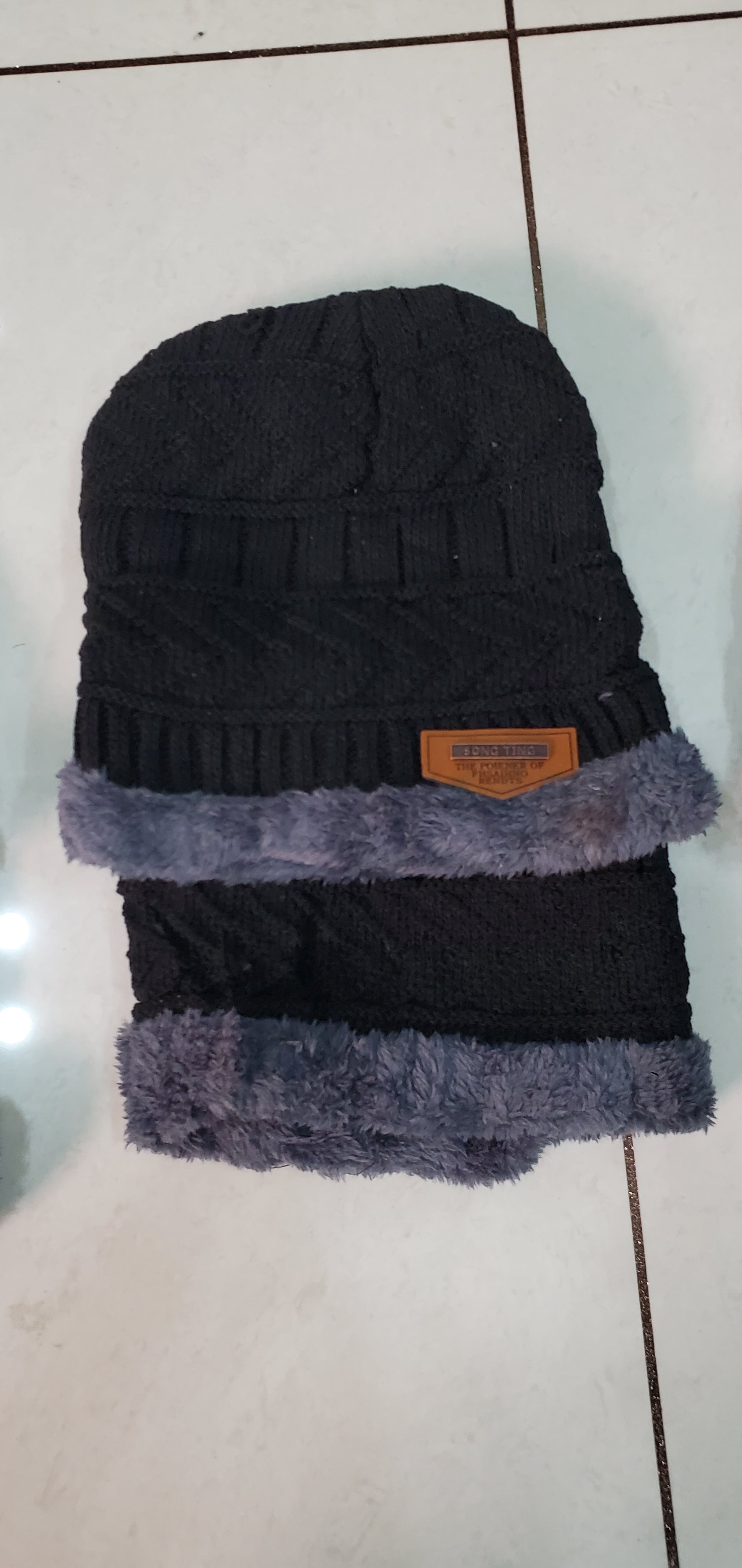 400003 Winter Wool Beanie Cap & Muffler (Multi Colour) (Pack of 2)
