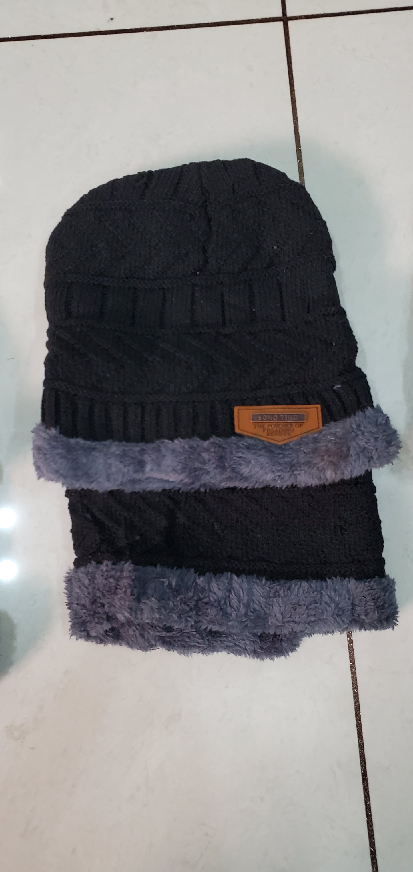 400003 Winter Wool Beanie Cap & Muffler (Multi Colour) (Pack of 2)