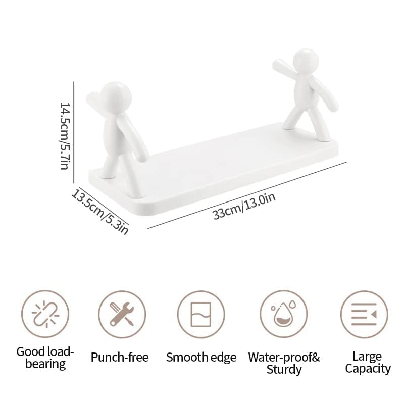 400059 Multipurpose Wall Mount Floating Shelf&Rack With Self Adhesive Sticker