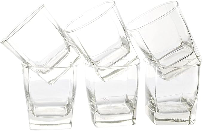 400033  Param Clear Whiskey Glass, Bar Glass for Drinking Whiskey, Scotch, Cocktails, Liquor, Barware, 258ml, Pack of 6