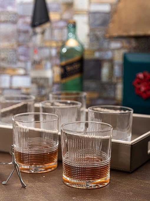 400036 Param Glass Diamond Tumbler, Whisky, Perfect Glasses for Water, Juice, Beer, Whisky, Wine and Cocktails and All Purpose Occasion Use, Clear, Pack of 6 Brand: Generic