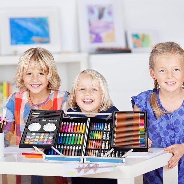 400015 Color Drawing Kit, 145 Piece Art Set, Color Suitcase Kit for Kids