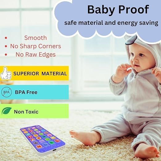 400073 Educational Phone Toy for 2-12 Years Kids Rechargeable Type C 24 Modes Talking Baby Smart Phone Mobile