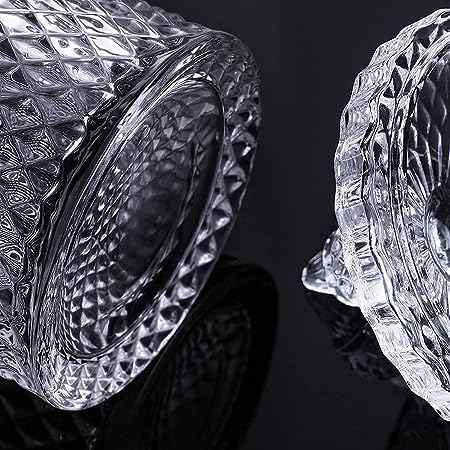 400034 Param Crystal Jar with Lid, Glass Candy Jars for Wedding, Sweets, Buffet, Multipurpose Decorative Serving Candy Fruit Dry Fruits, Snacks, Pickle, Dessert Lotus Shape, Gift, Size-3.5, Pack of 1