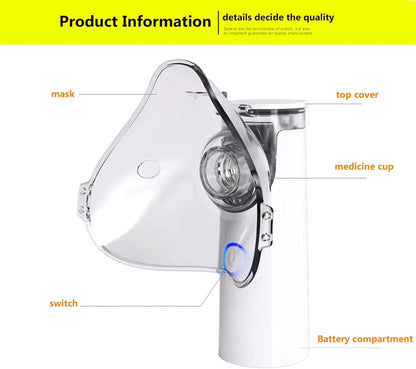 400063 Portable Nebulizer Nebulizer Machine for Adults and Kids Travel and Household Use, Handheld Mesh Nebulizer for Breathing Problems (Multi)