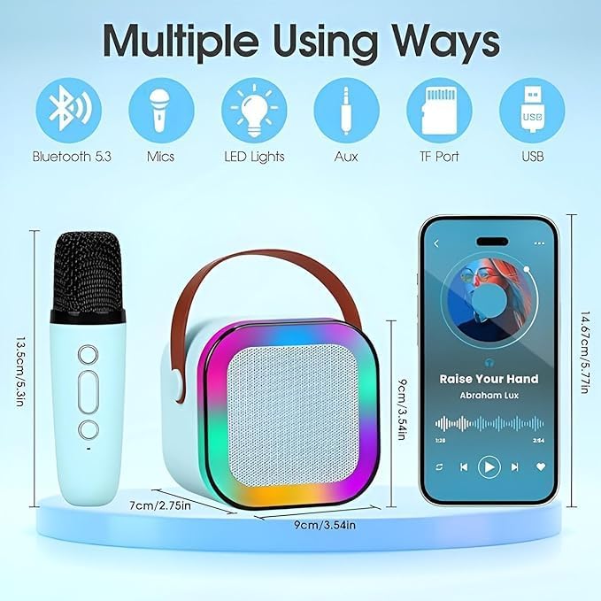 400070 Professional Wireless Mini Portable Bluetooth Speaker with Microphone designed with 5 different voice change effects- Kids Music Singing Toys (Copy)