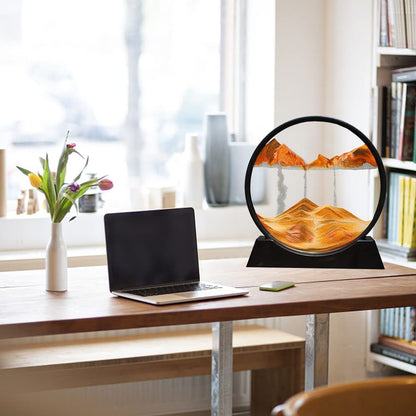 400031 Moving Sand Art Picture Glass Liquid Painting 3D Natural Landscape showpieces for Home Decor Antique Gifts for Kids Office Desktop Decoration Desk Table Decorative Items