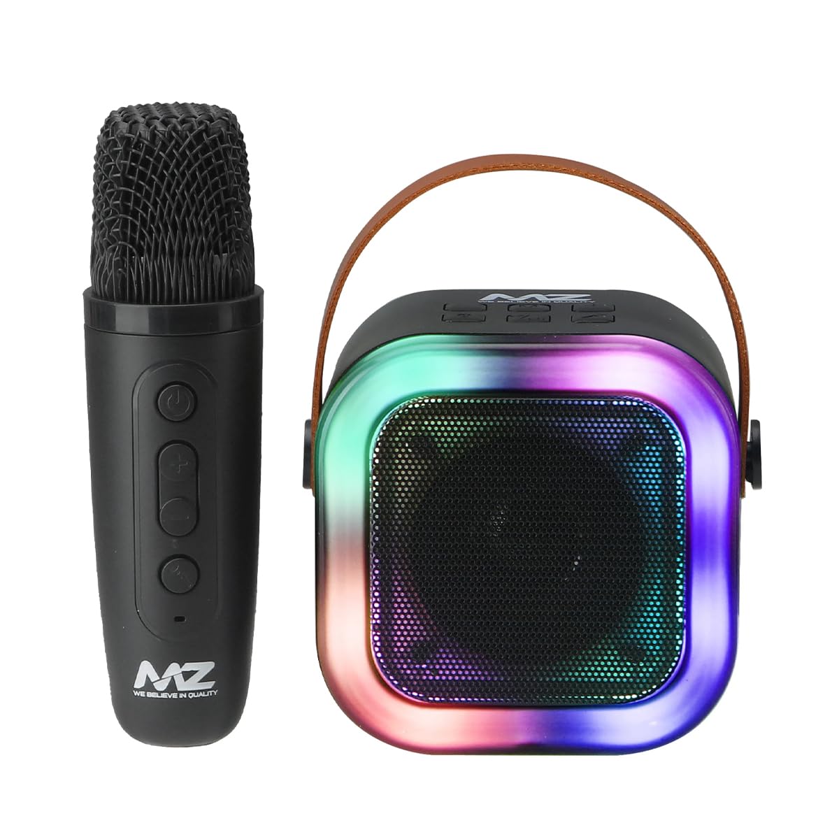 MZ S664 Wireless Karaoke Speaker with Wireless Microphone | 5W Bluetooth Speaker | RGB LED Lights | HD Stereo Sound | TWS | USB, TF Card | Portable Party Speaker for Kids & Adults