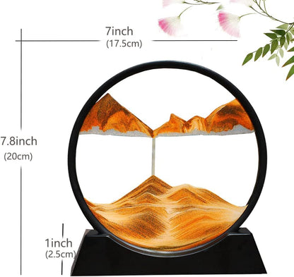 400031 Moving Sand Art Picture Glass Liquid Painting 3D Natural Landscape showpieces for Home Decor Antique Gifts for Kids Office Desktop Decoration Desk Table Decorative Items