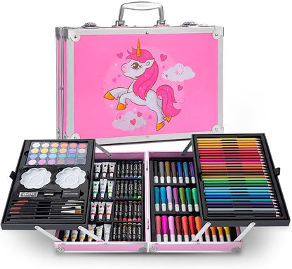 400015 Color Drawing Kit, 145 Piece Art Set, Color Suitcase Kit for Kids