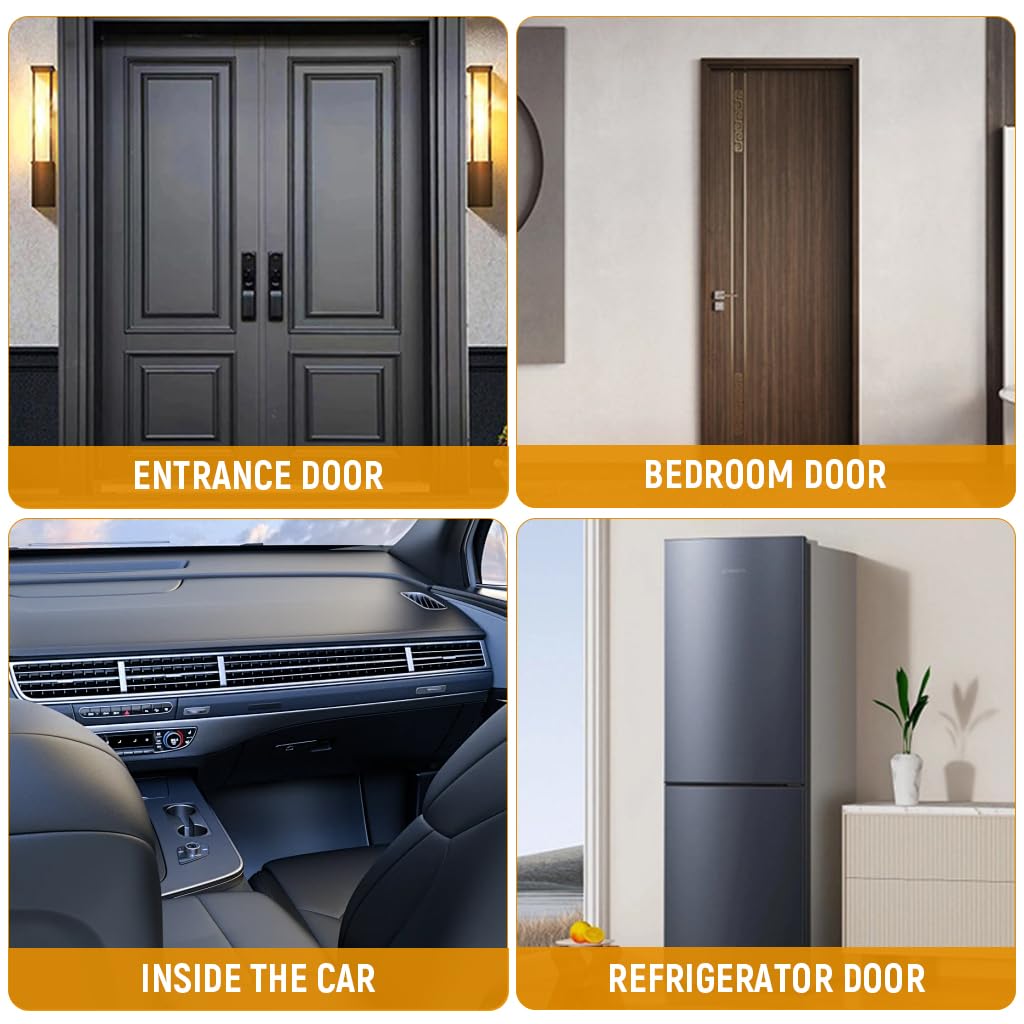 400068 Wooden Door Chime with Brass Bell, Dopamine Door Bell for Home, Self-Adhesive Magnetic Doorbell