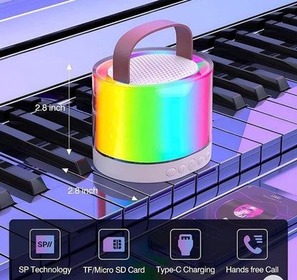 400066  Mini Karaoke Machine for Kids Adults, Portable Bluetooth Speaker with 2 Wireless Microphones