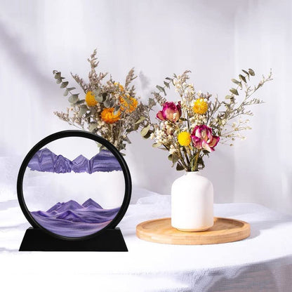 400031 Moving Sand Art Picture Glass Liquid Painting 3D Natural Landscape showpieces for Home Decor Antique Gifts for Kids Office Desktop Decoration Desk Table Decorative Items