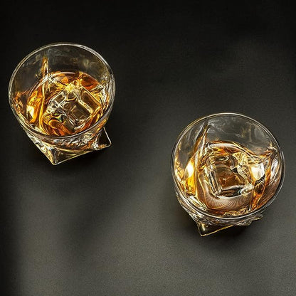 400035 Param Twist Whiskey Glasses, Glass Tumblers with Heavy Base and Unique Design, Lead-Free, Dishwasher Safe, Perfect for Drinking Spirits, for Home, Bars, Restaurants, 150ML, Clear, Pack of 6