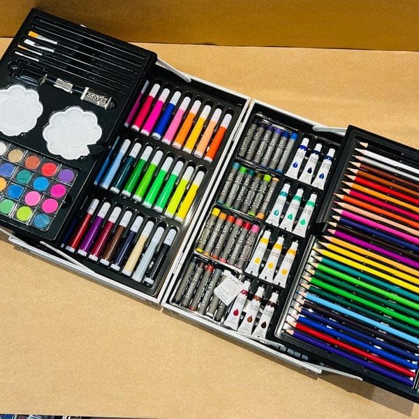 400015 Color Drawing Kit, 145 Piece Art Set, Color Suitcase Kit for Kids