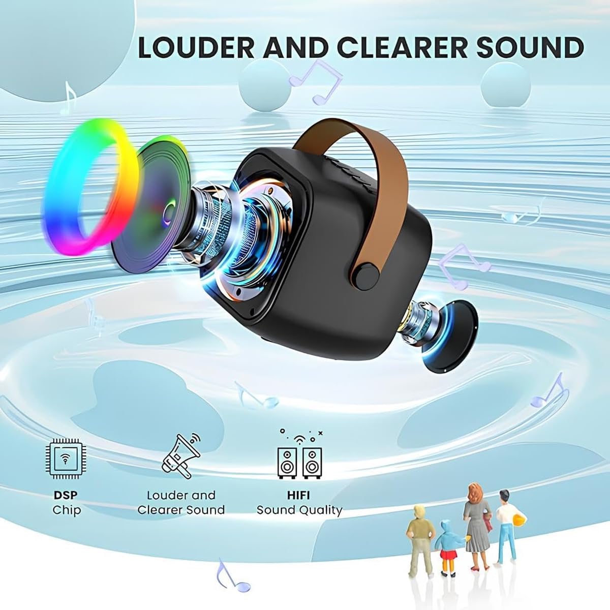 MZ S664 Wireless Karaoke Speaker with Wireless Microphone | 5W Bluetooth Speaker | RGB LED Lights | HD Stereo Sound | TWS | USB, TF Card | Portable Party Speaker for Kids & Adults