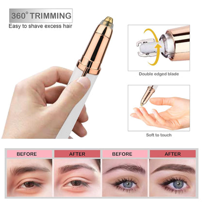 400024 Rechargeable Eyebrow Trimmer For Women, Epilator For Women, Facial Hair Removal Machine For Women,Face, Lips, Nose Hair Remover Women Trimmer