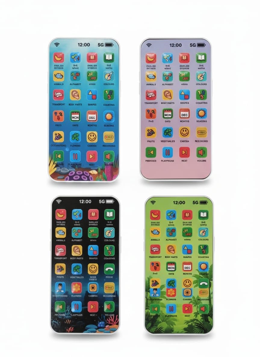 400073 Educational Phone Toy for 2-12 Years Kids Rechargeable Type C 24 Modes Talking Baby Smart Phone Mobile