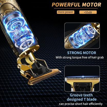 400025 Buddha Style Beard Trimmer For Men, Rechargeable Professional Hair Clipper, Hair Trimmer