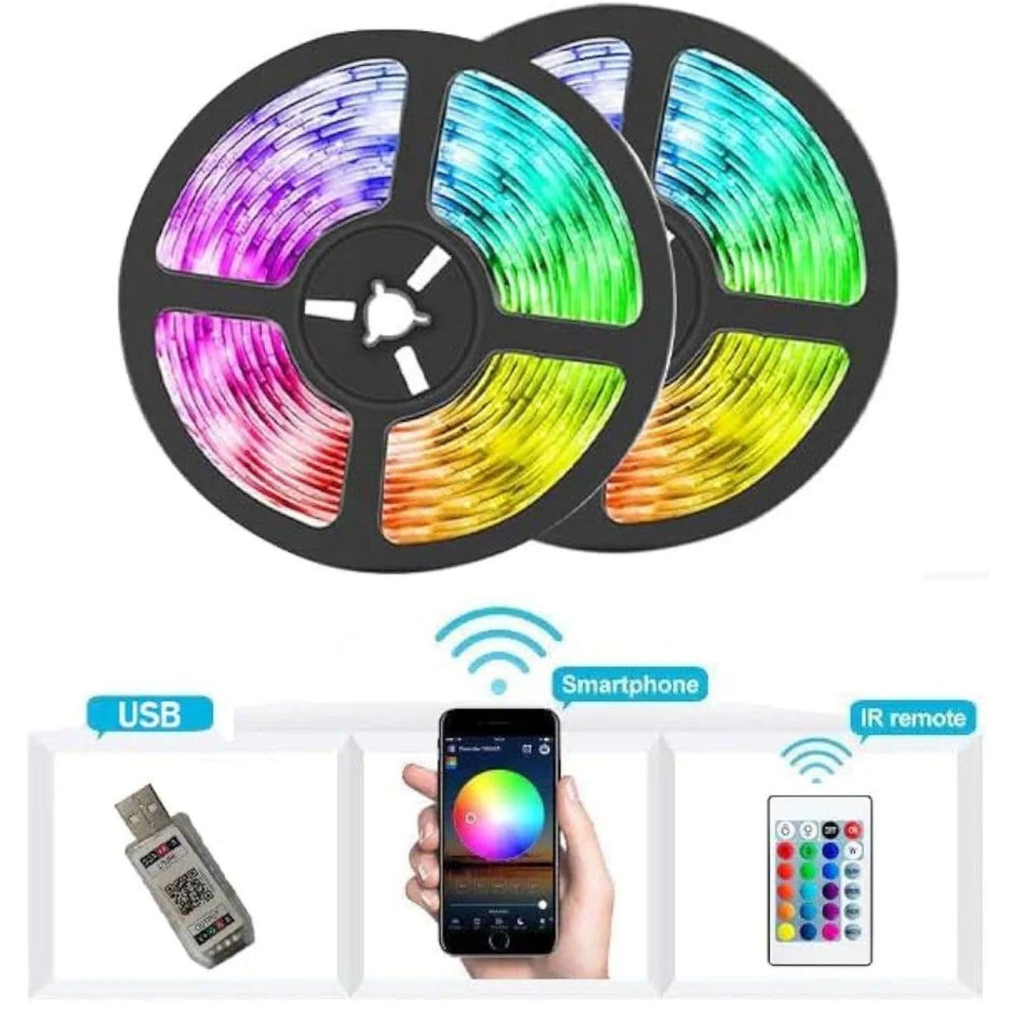 400017 Smart Led Fairy string RGB 16 Colour sound sensor remote Mobile app Controlled (5 Meter)