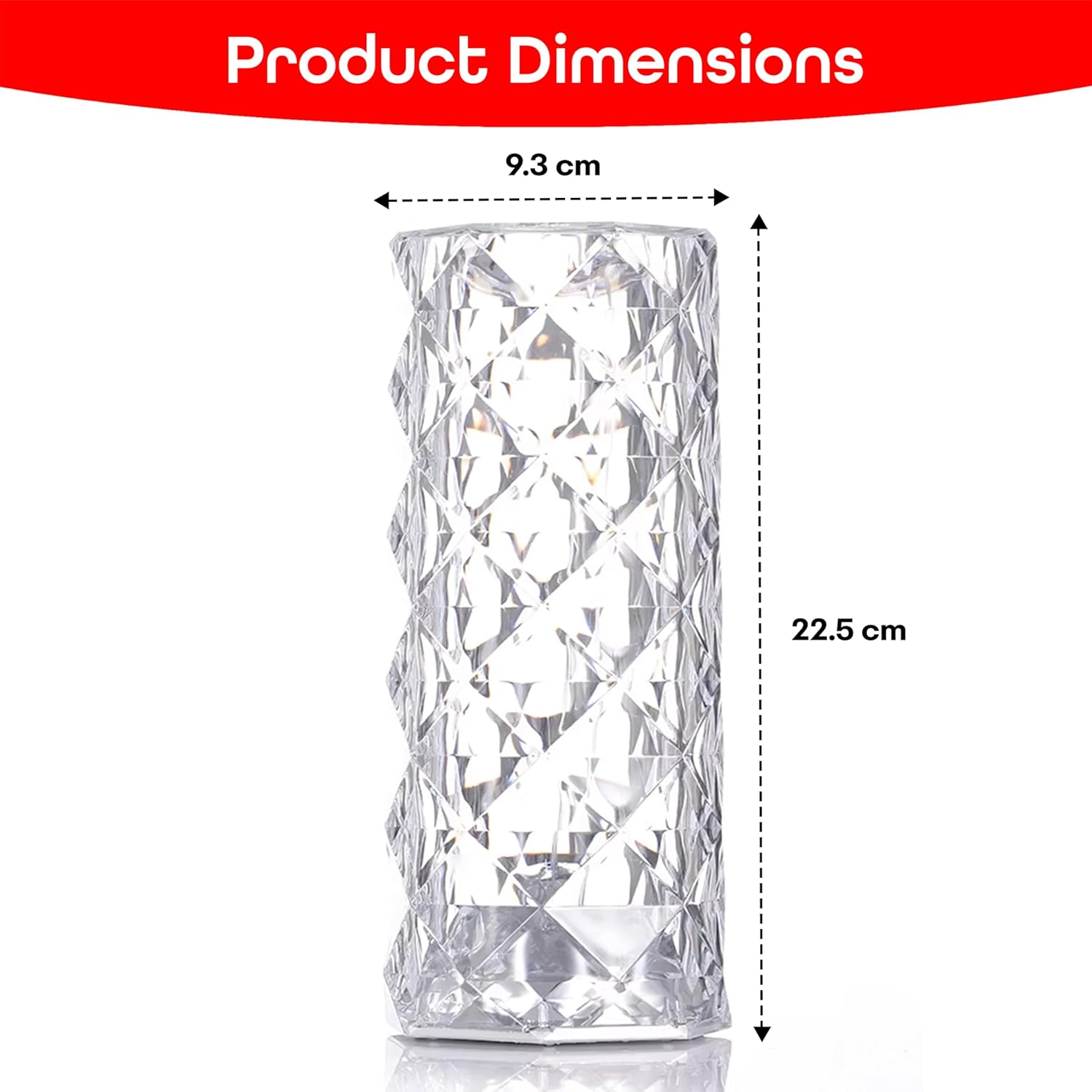 400032 Crystal Lamp,16 Color Changing Rose Crystal Diamond Table Lamp
