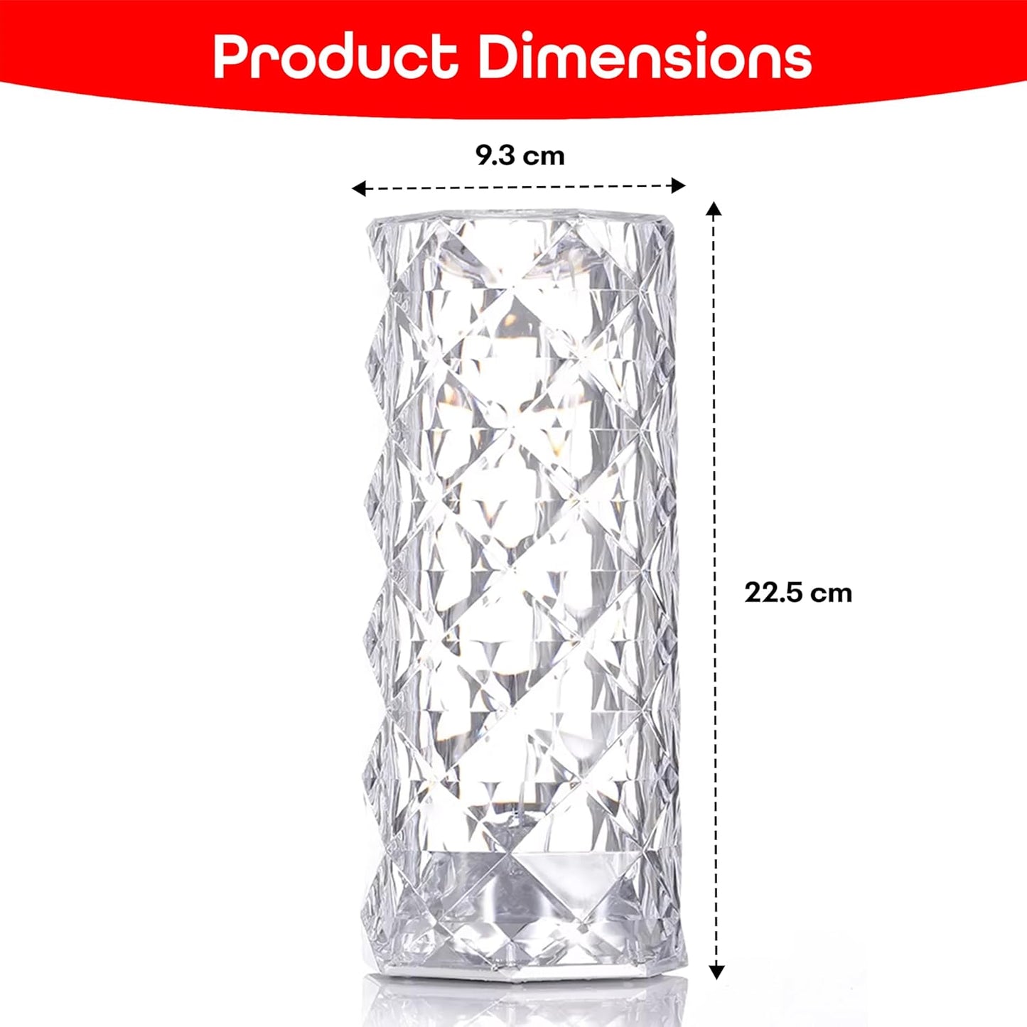 400032 Crystal Lamp,16 Color Changing Rose Crystal Diamond Table Lamp