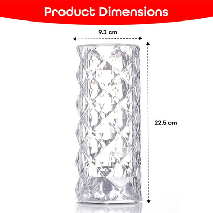 400032 Crystal Lamp,16 Color Changing Rose Crystal Diamond Table Lamp