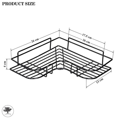 400060 Modern Metal Corner Shelf, No-Drill Adhesive Installation