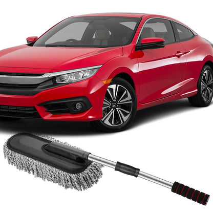400019 Soft Microfiber Car Duster Brush with Extendable Handle Wet & Dry Scratch Free Surface Cleaner