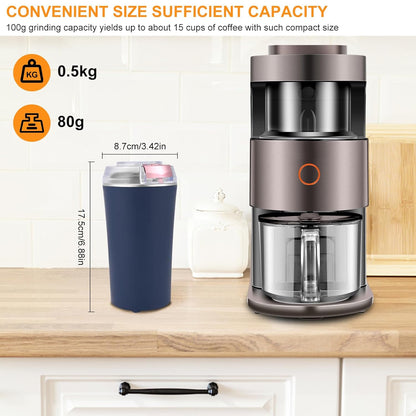400028 Electric Coffee Grinder, Multifunctional Coffee Grinder 200 W with Stainless Steel Blades Electric Coffee Grinder