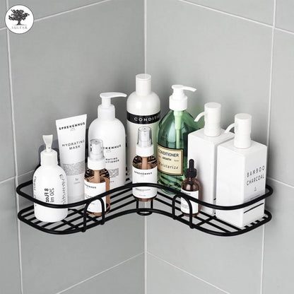 400060 Modern Metal Corner Shelf, No-Drill Adhesive Installation