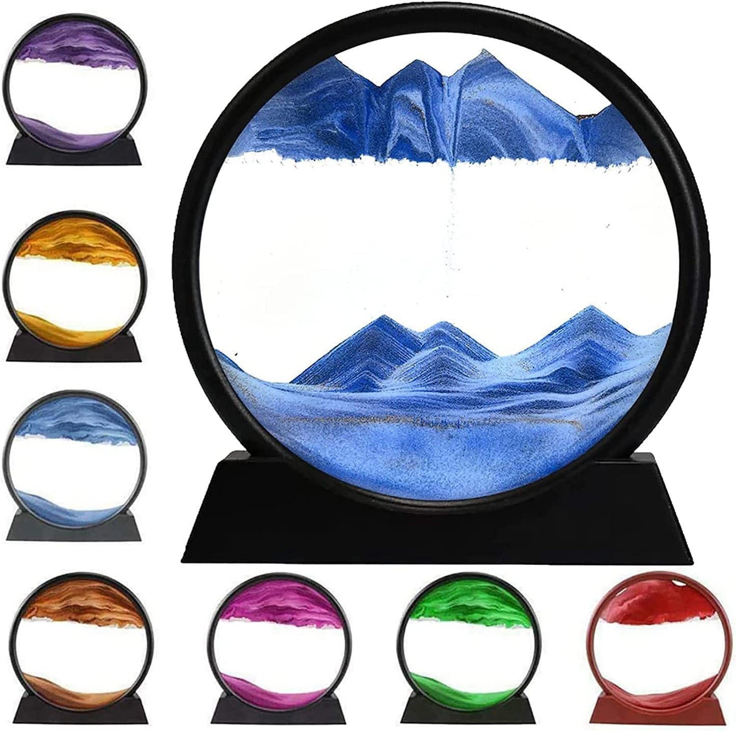 400031 Moving Sand Art Picture Glass Liquid Painting 3D Natural Landscape showpieces for Home Decor Antique Gifts for Kids Office Desktop Decoration Desk Table Decorative Items