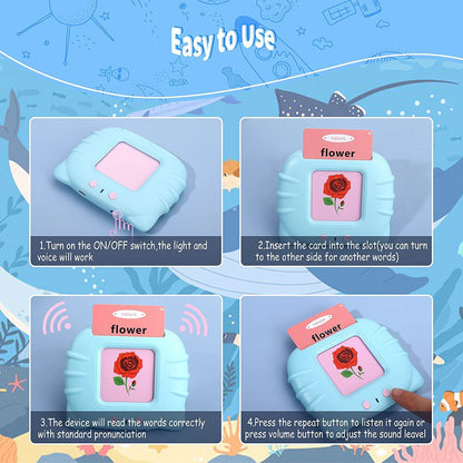 400012 ToyMagic Toddler Toys 224 Words Talking Flash Cards | Educational Learning Talking Toy for 1 2 3 4 5 Year Old Boys and Girls