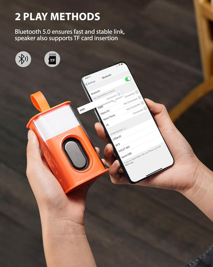 400021 Portable Bluetooth Speaker, Mini Transparent Wireless Speakers with RGB Light, Supports TWS Pairing, TF Card, HD Sound Deep Bass