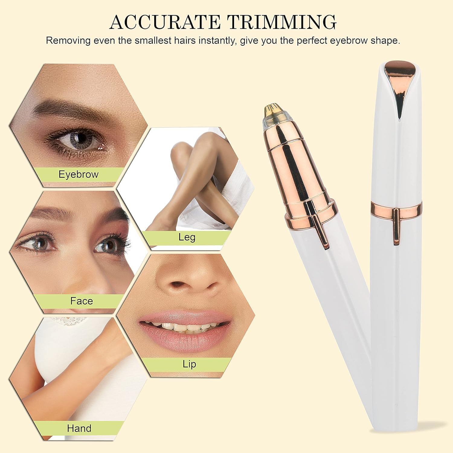 400024 Rechargeable Eyebrow Trimmer For Women, Epilator For Women, Facial Hair Removal Machine For Women,Face, Lips, Nose Hair Remover Women Trimmer