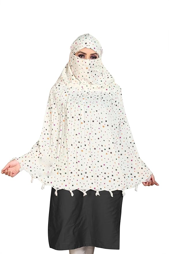 400049 Cotton Breathable Sun Protection Scarf Dupatta Usable for vehicle Driver | White Printed MIX Design