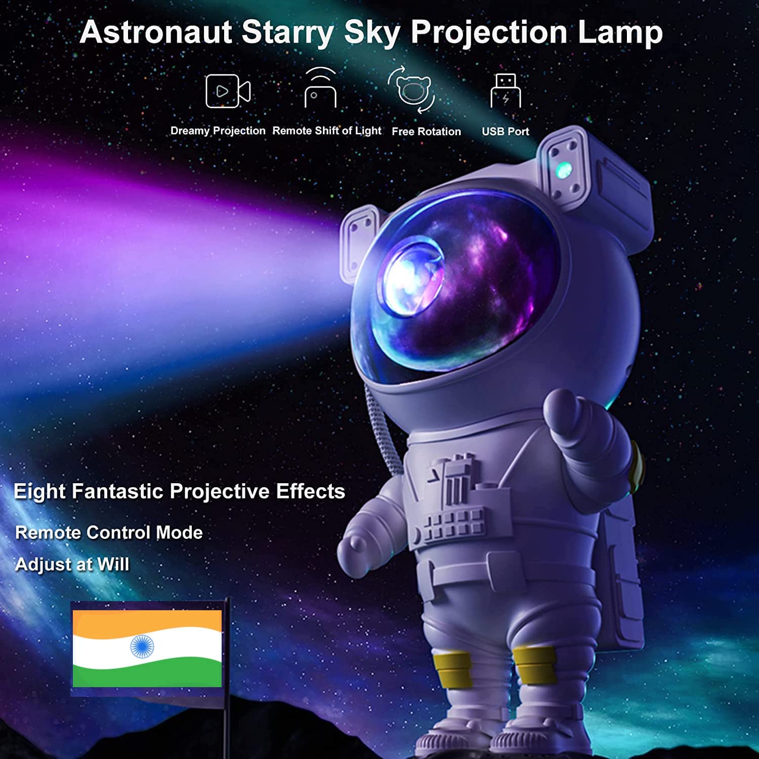 400029 Astronaut Galaxy Projector with Remote Control - 360°