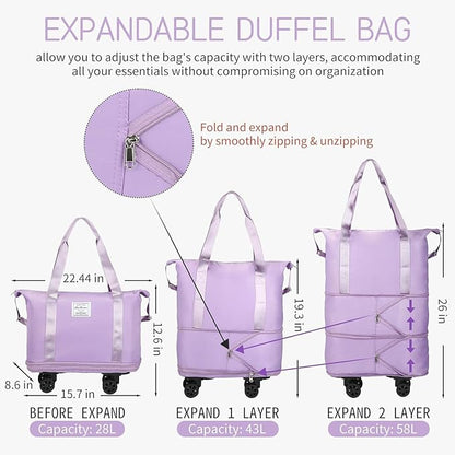 400005 Duffle Bag with Wheels, Expandable Foldable Duffle Bag  (Multicolor)