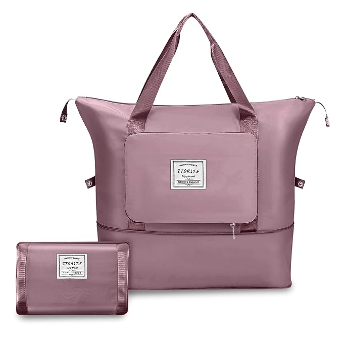 400018 Nylon 40 Cms Imported Foldable Travel Duffle Shoulder Tote Bag (multi colour)