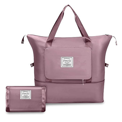 400018 Nylon 40 Cms Imported Foldable Travel Duffle Shoulder Tote Bag (multi colour)