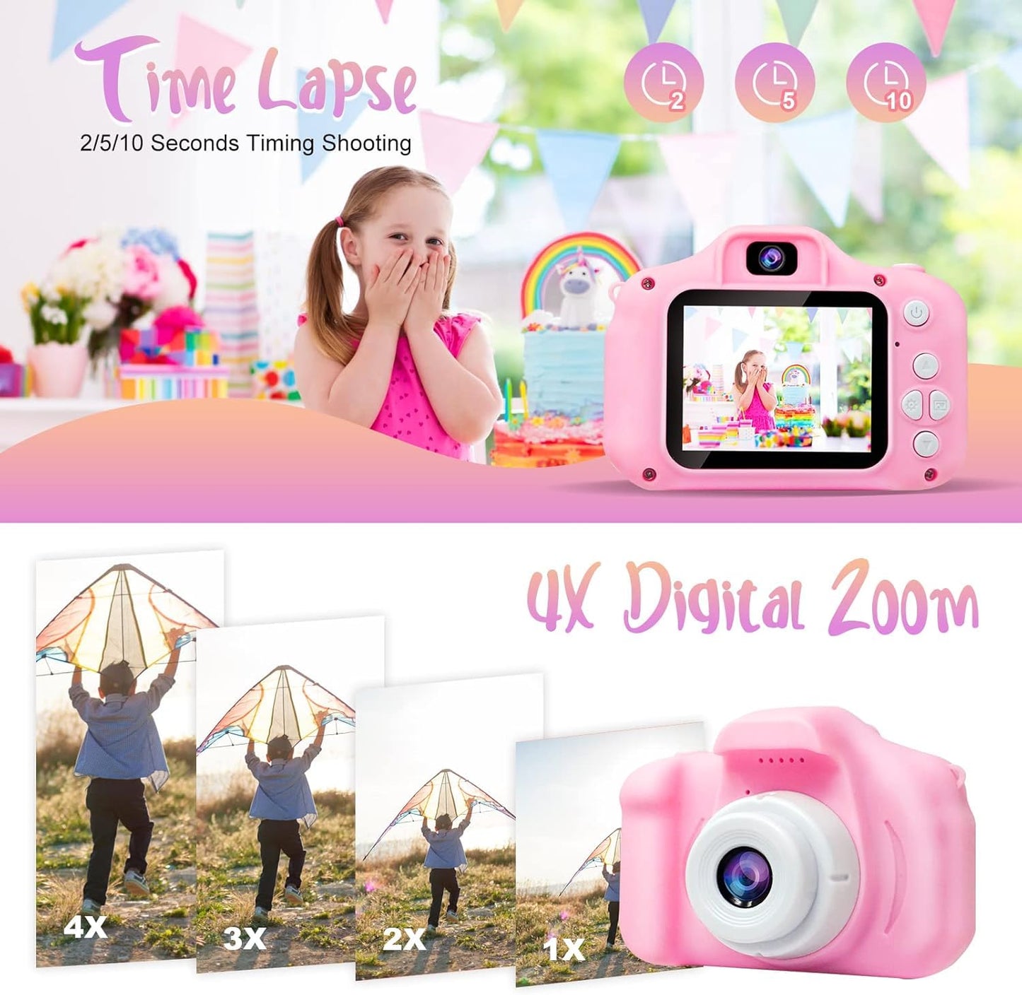 400067  Digital Camera with 2 inch Screen 3MP 1080P HD Digital Video Camera for Toddler Boys & Girls