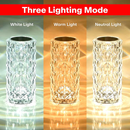 400032 Crystal Lamp,16 Color Changing Rose Crystal Diamond Table Lamp