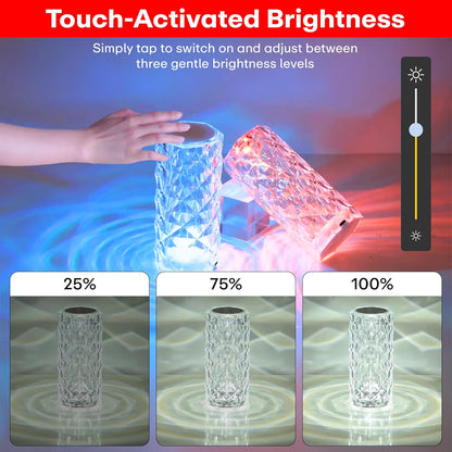 400032 Crystal Lamp,16 Color Changing Rose Crystal Diamond Table Lamp