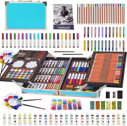 400015 Color Drawing Kit, 145 Piece Art Set, Color Suitcase Kit for Kids