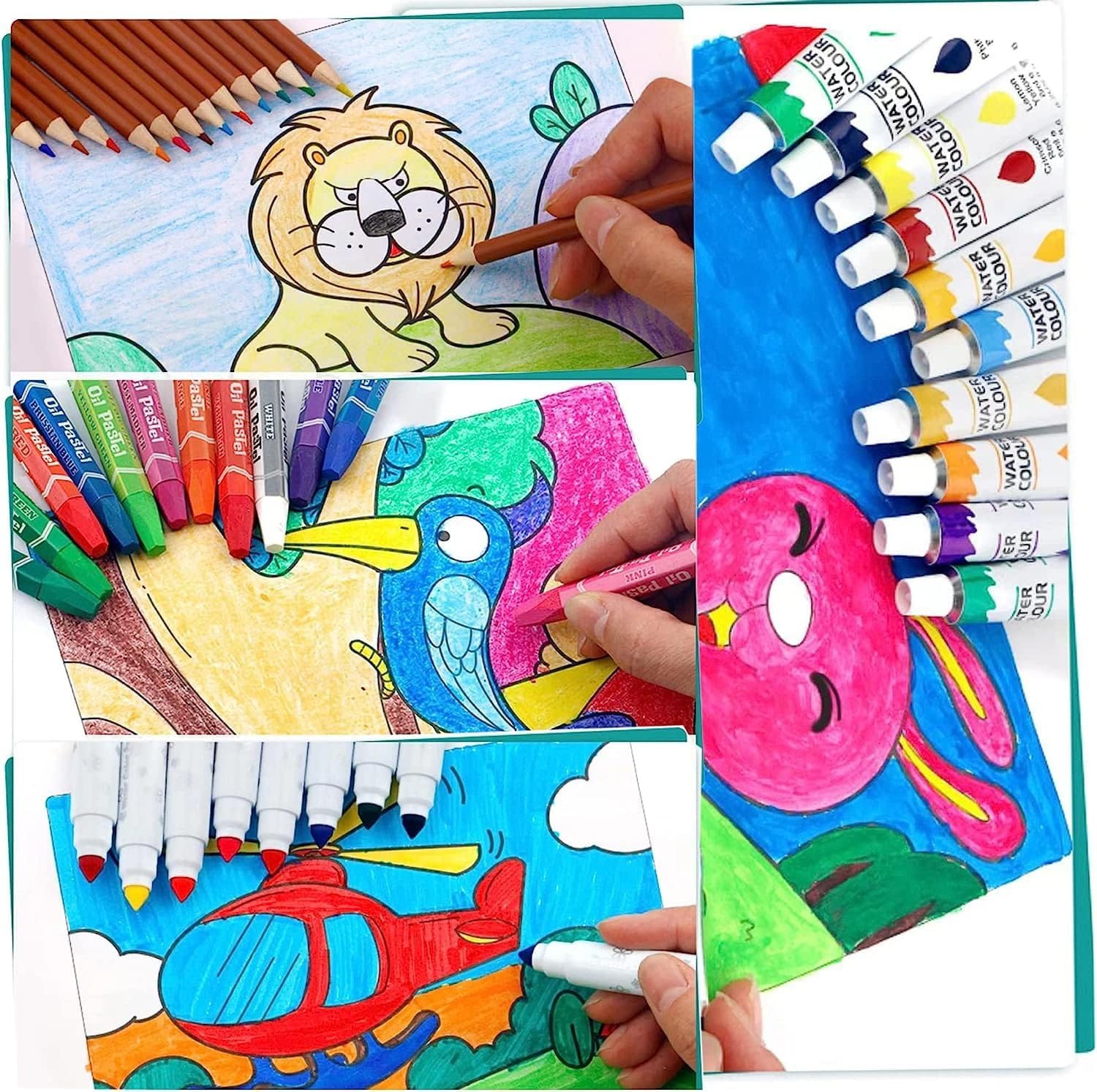400015 Color Drawing Kit, 145 Piece Art Set, Color Suitcase Kit for Kids