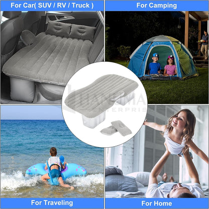 400020 Premium Car Inflatable Bed with Pump & 2 Air Pillow|Quick Inflatable Back Seat Bed (Multi Colour)