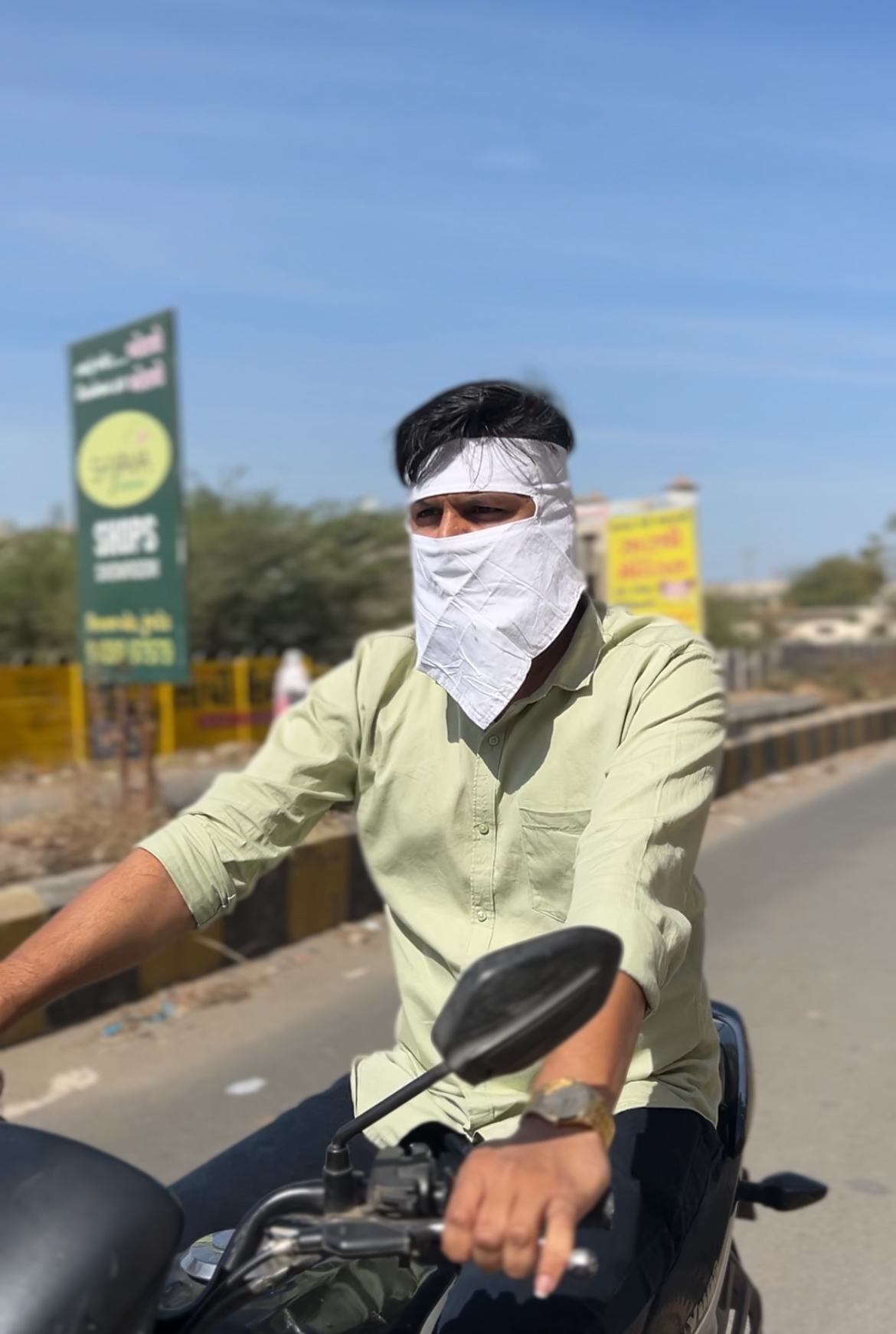 400008 Bike Riding Cotton Face Mask for Men And Women | Washable And Adjustable Cotton Face Mask (White) | Pack of 4