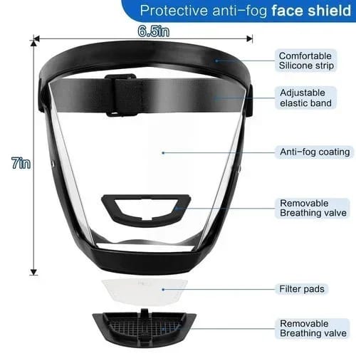 400002 Anti-Dust & Fog-Resistant Face Shield Mask