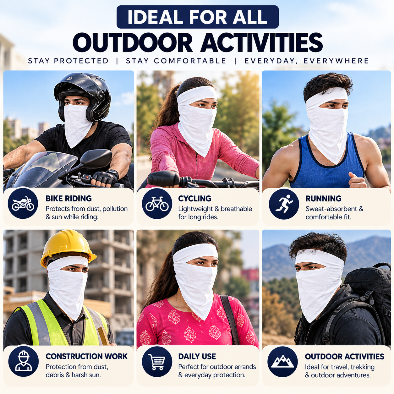 Cotton Face Mask – White (Pack of 4)