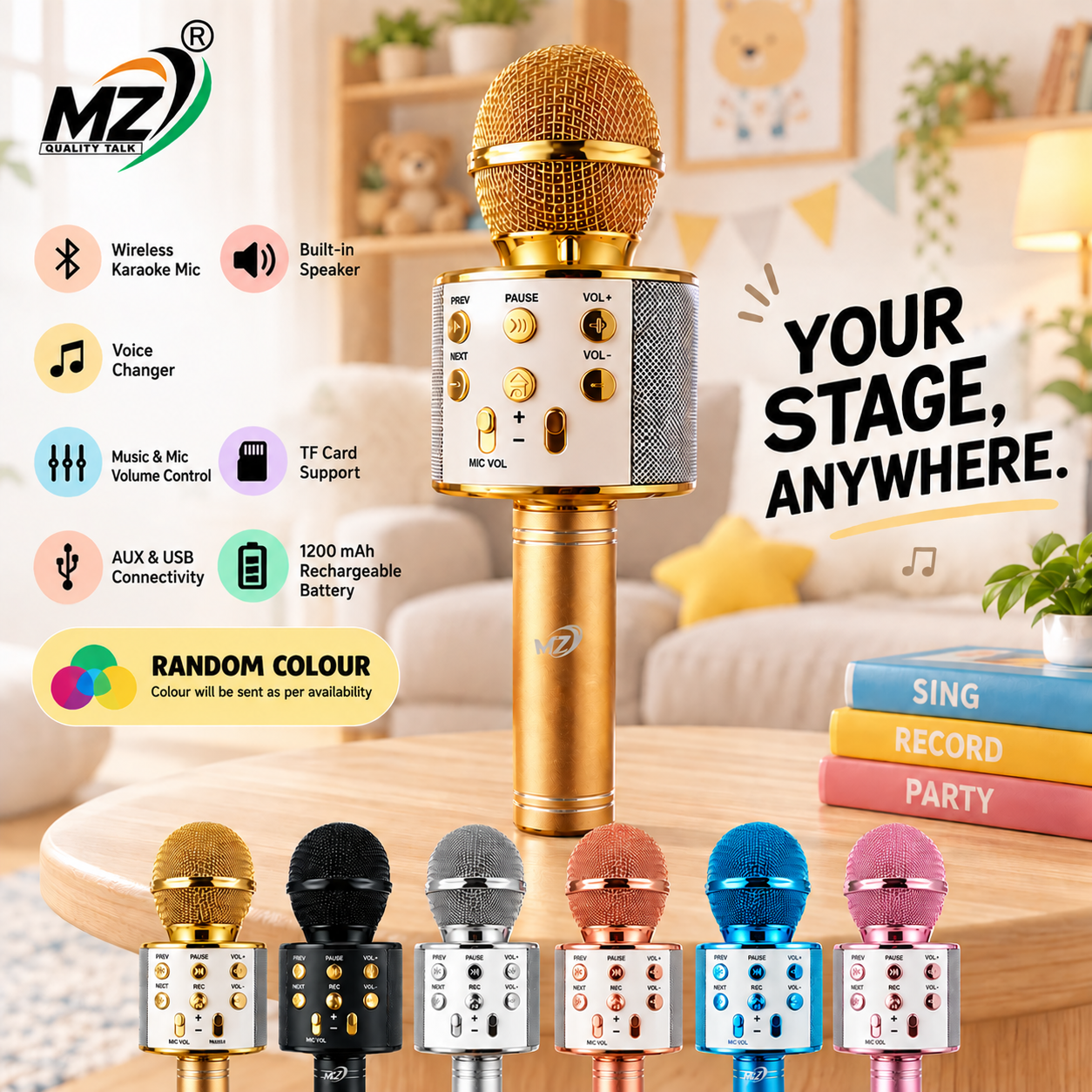 MZ MIC 12 Wireless Karaoke Microphone & Speaker